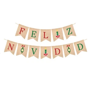 Christmas Decoration Pull Flag Hanging Decorations Triangle Bunting Banner - Imagen 1 de 12