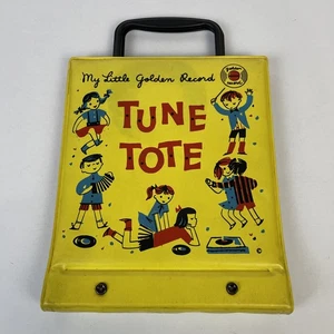 Tune Tote Vintage 1961 Little Golden For 7" 45rpm Records Yellow Vinyl Case Toy - Picture 1 of 9