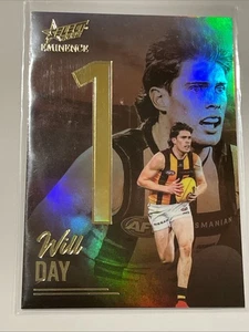 2025 AFL SELECT EMINENCE WILL DAY NAMEPLATE "1" 083/115 NG377 HAWKS - Picture 1 of 3
