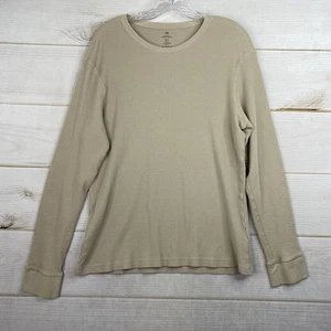 H&M Herren Hemd Gr. L hellbraun Rundhals Slim Fit Langarm Waffelstrick Thermo - Bild 1 von 7