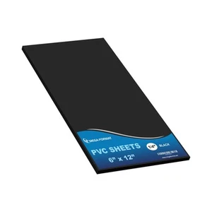 Expanded PVC Plastic Sheets - 6" X 12" Rigid Black Sheet for Crafts, Signage,... - Picture 1 of 9