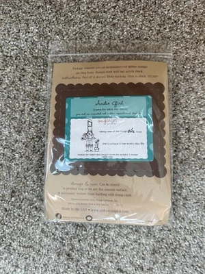 Unity Stamp Company “angie girl” Unmounted Red Rubber Repositional Stamp - Image 1 of 3