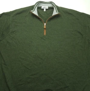 XXL Peter Millar Autumn Crest Wool Blend Silk - Soft Suede Trim Quarter-Zip - Picture 1 of 5