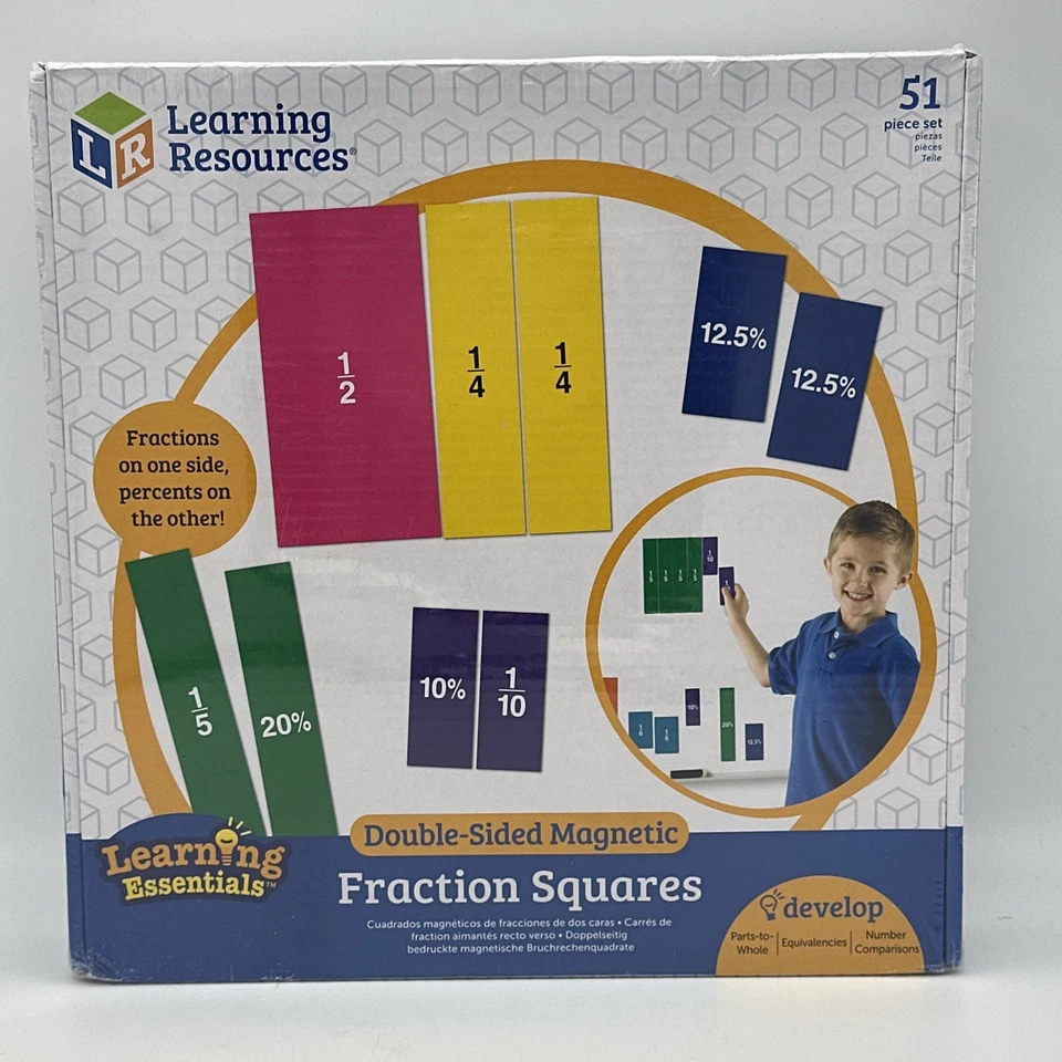 Learning Resources Double-sided Magnetic Fraction Squares Set
