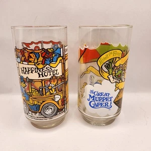 Vintage 80s McDonald's The Great Muppet Caper Movie Glasses Set of 2 - Picture 1 of 10