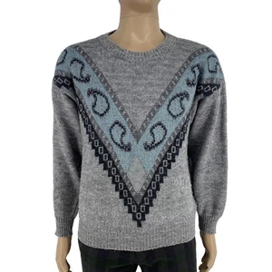 Cosby Vintage Retro 90s Men Grey Sweater Jumper Size M - Picture 1 of 8