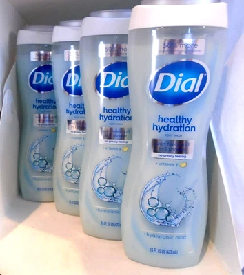 Jabón Corporal Dial Healthy Hydration + Vitamina E + Ácido Hialurónico 16 Fl. Oz. PACK DE 4 Foto 1 de 2