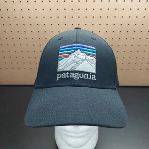 Patagonia Cap Black Trucker Mesh Hat Snapback One Size Adjustable Embroidered - Picture 1 of 4