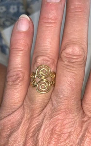 18KT Yellow Gold 750 Turkey Spiral Open Circle Ring 3 Gr Size 7 - Picture 1 of 10