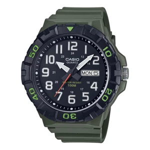 Reloj de cuarzo Casio para hombre con correa de resina verde esfera negra MRW-210H-3AVDF - Imagen 1 de 2