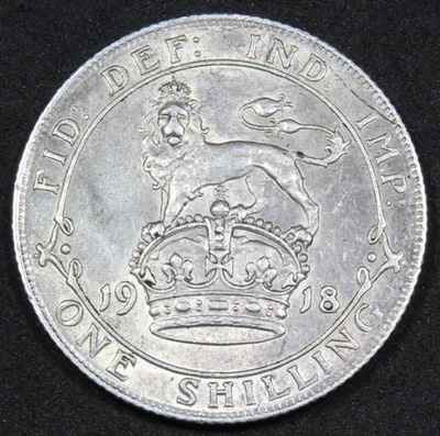 1918 Inglaterra Grã-Bretanha Xelim Quase Não Circulado KM 738 Frete Grátis - Imagem 1 de 4