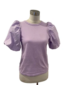 Ausverkauft lila lila Puff Ärmel Top Baumwolle XS - Bild 1 von 4