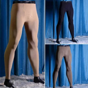 Men Thermal 150D Footless Pantyhose Horizontal Open Fly Stockings Elastic Tights - Picture 1 of 15
