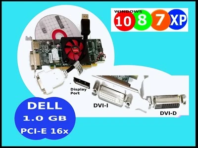 1GB DVI✔️DVI✔️DisplayPort Video Card✔️BUNDLE✔️For DELL HP LENOVO low profile PCs - Image 1 of 4