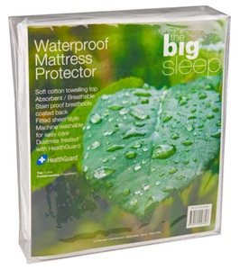 Waterproof Mattress Protector Stain Proof Soft Cotton Top HealthGuard Fitted New - Picture 1 of 5