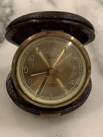 VINTAGE GERMAN WELBY ALARM WORLD DESK/TRAVEL CLOCK Cover