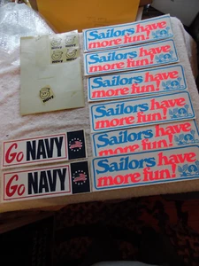 Original alte Vintage 60er-70er Jahre " Matrosen haben mehr Spaß! Go Navy, Autoaufkleber - Bild 1 von 8