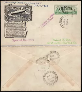 SAVOYSTAMPS - USA Cover - Graf Zeppelin FDC 1933 - C18 - NYC Oct 2nd, 1933 - Picture 1 of 3