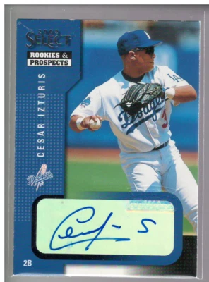 B4244- 2002 Select Rookies and Prospects #19 Cesar Izturis Black Autograph Auto - Image 1 of 2