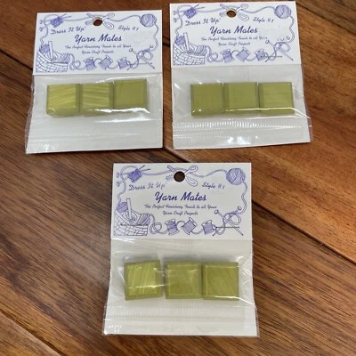 Yarn Craft Buttons for Sewing Knitting Crochet DIY Lot 9 Lime Green Square - Image 1 of 4