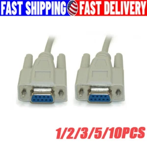 DB9 RS232 Stecker auf Buchse Serieller Port Verlängerungskabel Kabel 3 Fuß/5 Fuß/10 Fuß/16,4 Fuß Posten - Bild 1 von 12