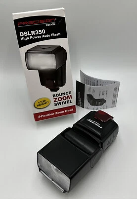PRECISION DSLR350 HIGH POWER AUTO FLASH NIKON CANON SONY PENTAX OLYMPUS - Image 1 of 4