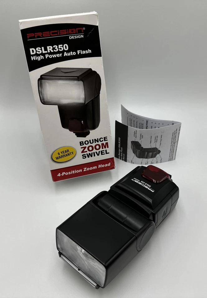PRECISION DSLR350 HIGH POWER AUTO FLASH NIKON CANON SONY PENTAX OLYMPUS - Image 1 of 4