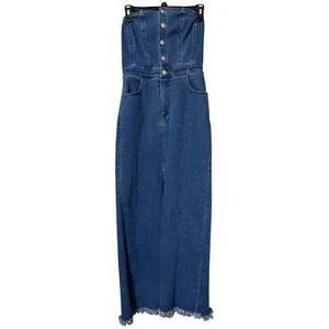 Abito midi FLYING Tomato taglia small infiniti orizzonti denim lavato senza spalline nuovo con etichette - Foto 1 di 12