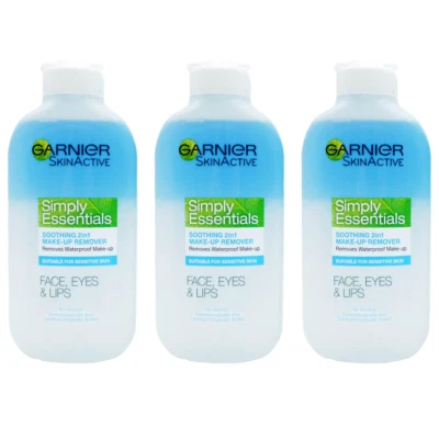 Garnier Simply Essentials Soothing 2-in-1 Make-Up Remover 200ml x 3