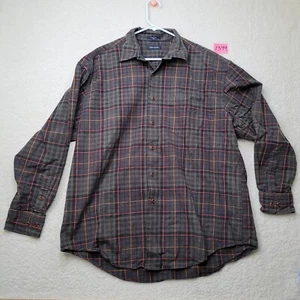 Nautica Men's Flannel Button Up Shirt Green Tattersall Check XL Pre-owned - Picture 1 of 16