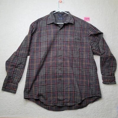 Nautica Men's Flannel Button Up Shirt Green Tattersall Check XL Pre-owned - Image 1 of 4