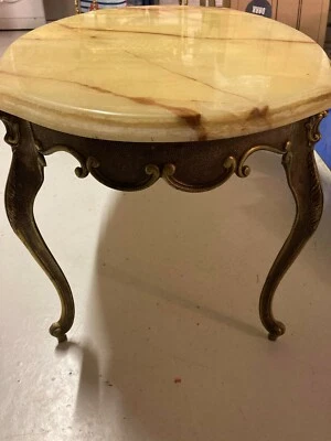 Table basse bronze et marbre onyx  - Photo 1/4