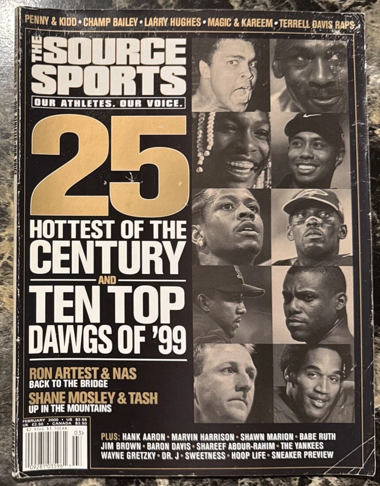 The Source Sports Magazine 25 Best Athletes Of The Century. Feb 2000. NEWSSTAND - Image 1 of 1