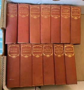 Charles Dickens Buchsammlung Vintage 1930er Jahre rot gehardcover, Midhurst GU29 - Bild 1 von 20