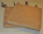 2 Cream & Brown Chenille Square Dining Garden Chair Cushions Seat Pad 16