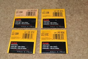 4pcs of Kodak Wratten No.CC 05R, CC 10B, CC 10C Gelatin Filter 75x75mm 3 inch - Picture 1 of 3