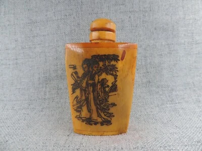 Older Chinese Hand carved Figure Story Snuff Bottle - Image 1 of 4