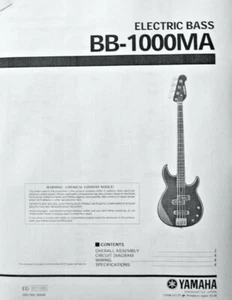 Yamaha BB-1000 MA Electric Bass Guitar Service Manual and Parts List Booklet. - Picture 1 of 2