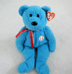 VINTAGE - TY BEANIE BUDDY - 13.5 INCHES - ADDISON - GORGEOUS BASEBALL BEAR - Picture 1 of 12
