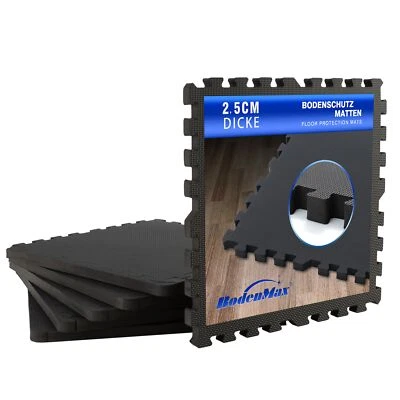 BodenMax Schutzmatten Bodenmatten Set Unterlegmatten schwarz, grau, blau 2,5 cm