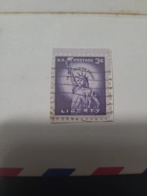 Rare US POSTAGE STAMP 3 Cent Liberty  Used Purple Lady Statue Of Liberty #1 - Image 1 of 4