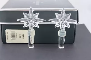 WATERFORD CRYSTAL CONGRATULATIONS STAR BOTTLE STOPPER PAIR - NEW IN BOX - Picture 1 of 7