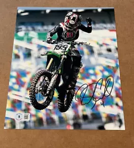 RICKY CARMICHAEL SIGNED 8X10 MOTORCROSS PHOTO BECKETT BAS #2 - Picture 1 of 1