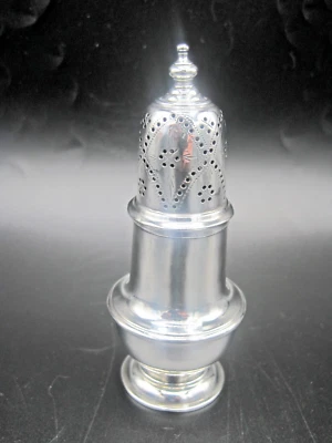 LATE VICTORIAN SOLID STERLING SILVER PEPPERETTE  POSS. MILLER BROS.  B'HM. 1898 - Image 1 of 4