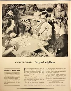 1942 US Playing Card Co. Cincinnati OH Calling Cards seconda guerra mondiale pubblicità stampa d'epoca - Foto 1 di 6