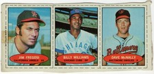 1971 Bazooka JIM FREGOSI/BILLY WILLIAMS/DAVE McNALLY UNCUT SHEET of Cards