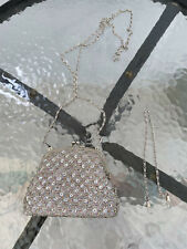 Beautiful Gabee Evening Formal Bag Clutch Sparkly Sequin Beads w 2 Silver Chains