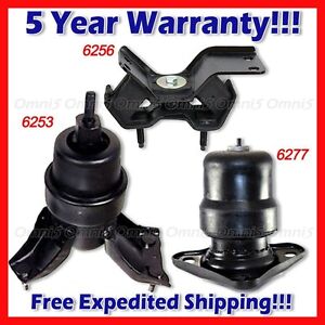 A535 For 1992-1996 TOYOTA CAMRY 2.2L Front, Rear, Trans Mount Set 3PCS AUTO
