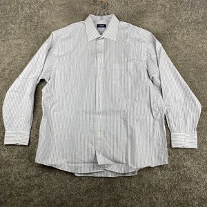 Chaps Regular Fit Stretch Collar Dress Shirt Men's 18 34/35 Multi Striped - Picture 1 of 8