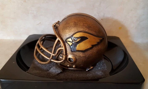 ARIZONA CARDINALS Sculpture Bronze Alibaster Resin Helmet Tim Wolfe Desktop Cover